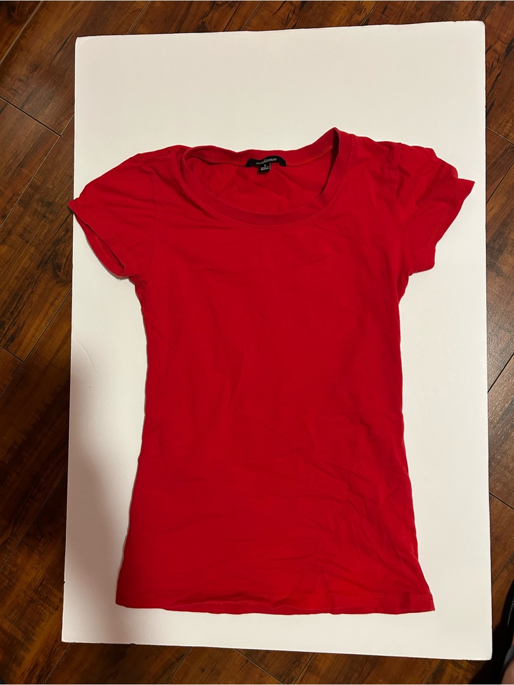 Ambiance Red Scoop Neck Short Sleeve Tee